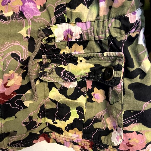 Erin London Jacket women's Size Medium Zip Up Floral Camouflage - Picture 3 of 11
